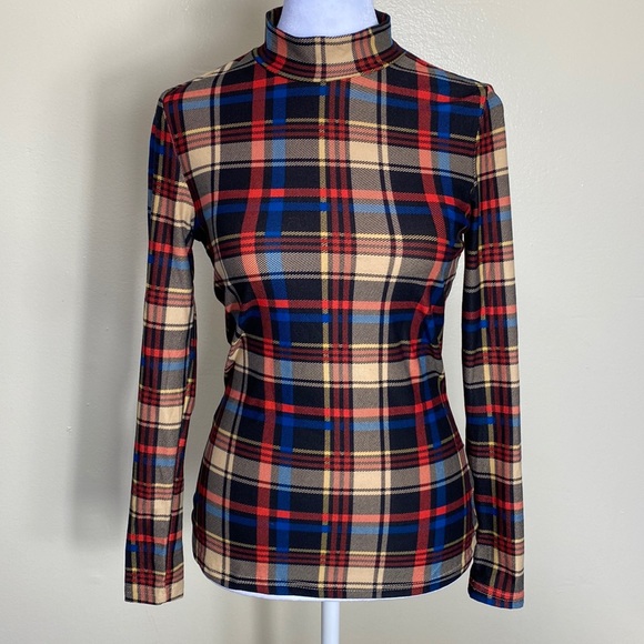 Plaid Shirt with mock neck - Picture 1 of 4